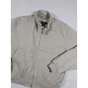 Vintage J. Crew Oarsman Men's Beige Cotton Harrington Canvas Bomber Jacket Small